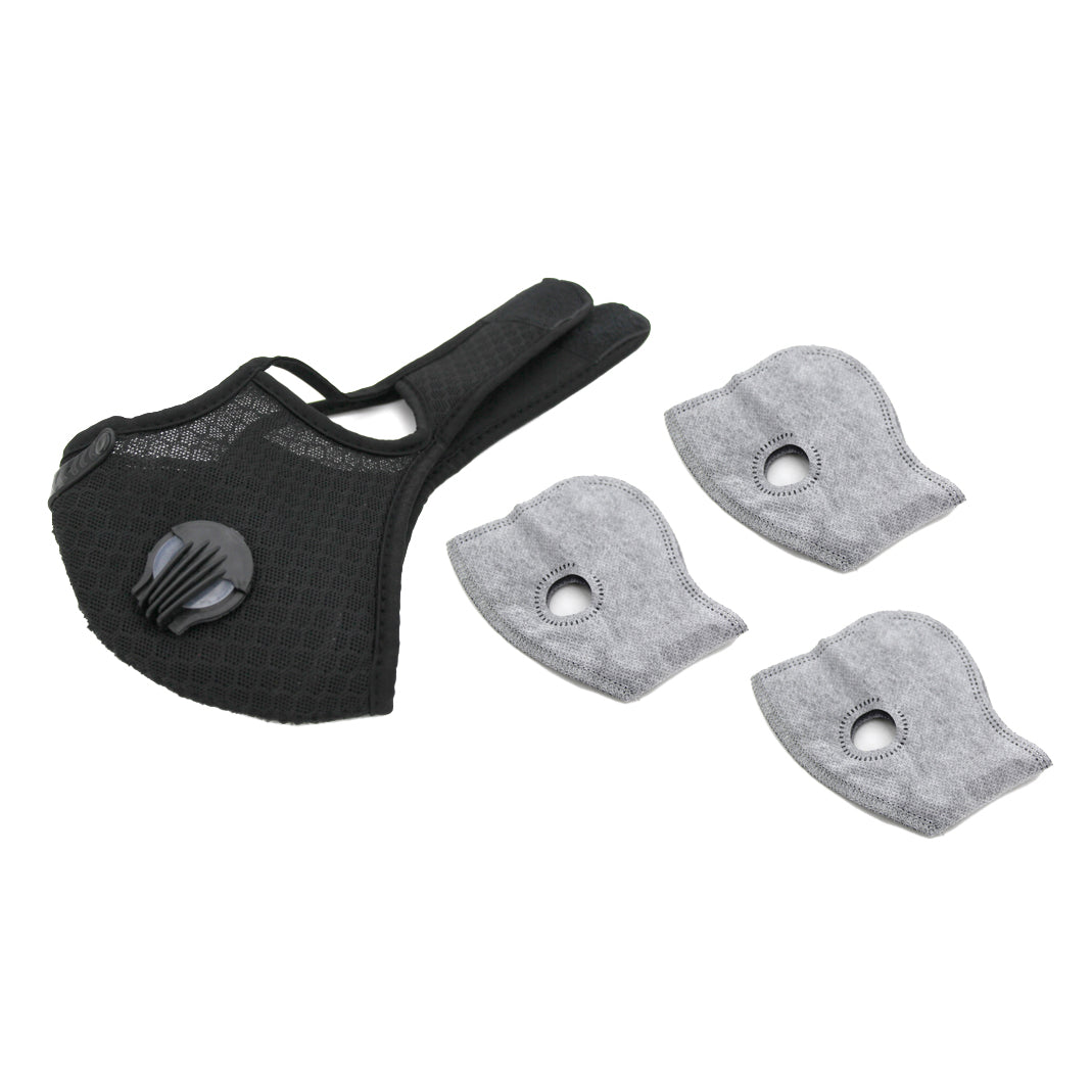 Activity Face Mask Kit with Three PM 2.5 Filters - Washable Reusable Non-Medical